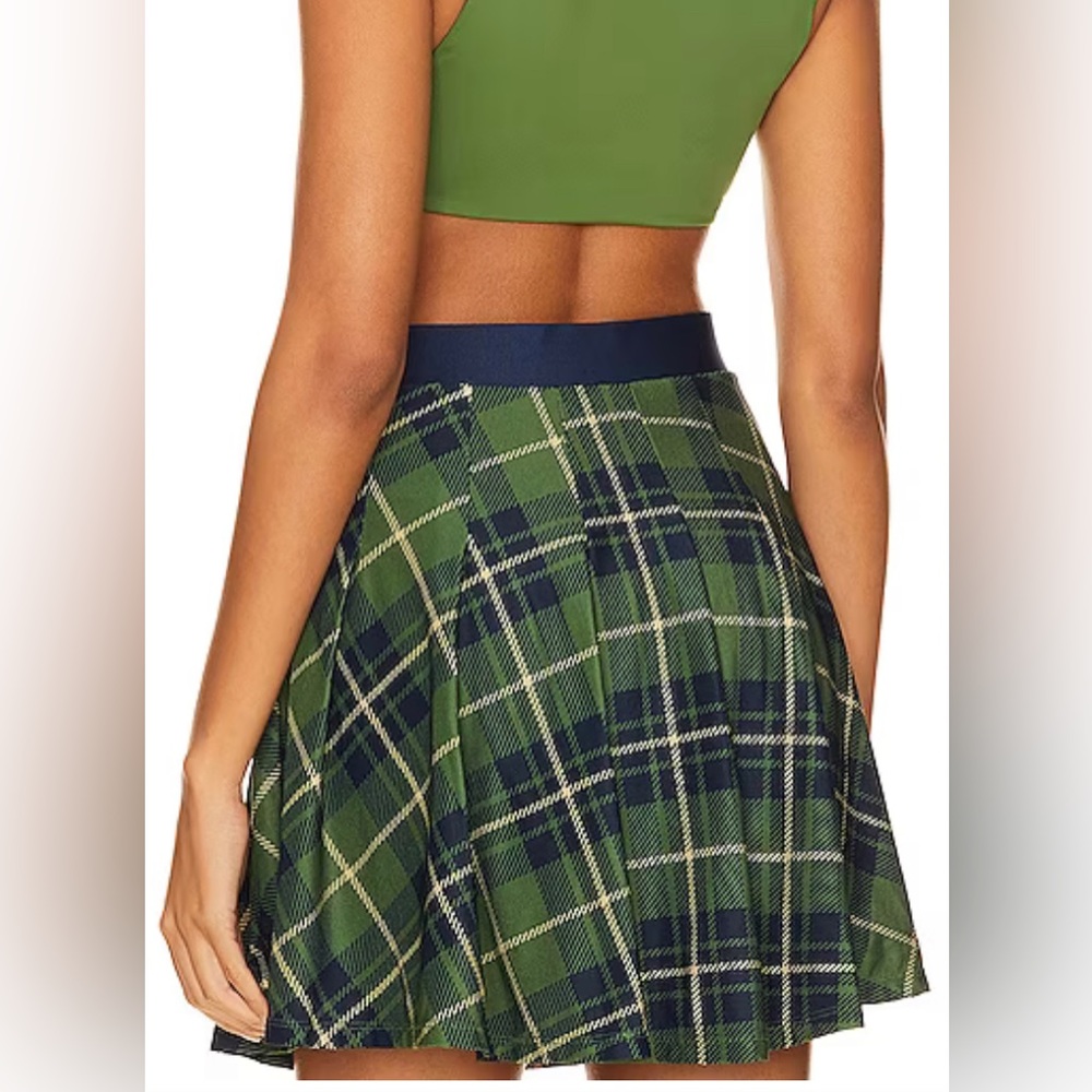 NWT Revolve WeWoreWhat Plaid Tennis Skort in Court Green Multicolored - Picture 2 of 5